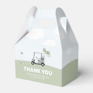 Boys' Green Hole-In-One Golf 1st Birthday Favor Box