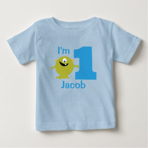 Boys Green Monster 1st Birthday Party T-shirt