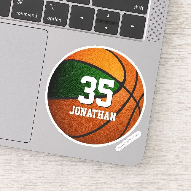 boys green orange team colors basketball (Detail)