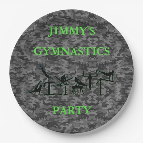 Gymnast Birthday Plates | Zazzle CA