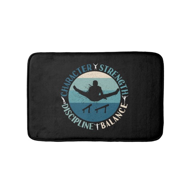 Boys Gymnastics Character Strength Discipline Bath Mat (Front)