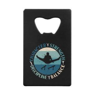 Boys Gymnastics Character Strength Discipline Credit Card Bottle Opener