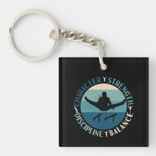 Boys Gymnastics Character Strength Discipline Keychain