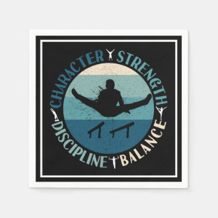 Boys Gymnastics Character Strength Discipline Napkin