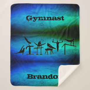 Boys Gymnastics Gymnast Personalized Sherpa Blanket