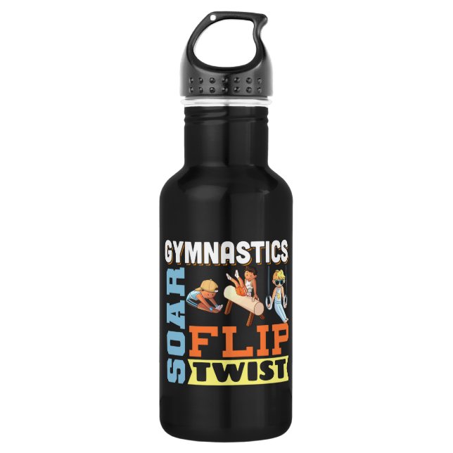 Boys Gymnastics Quote - Soar Flip Twist  532 Ml Water Bottle (Front)