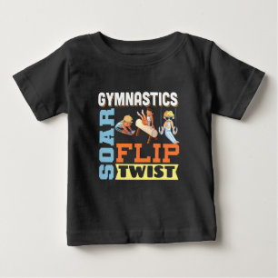 Boys Gymnastics Quote - Soar Flip Twist Baby T-Shirt