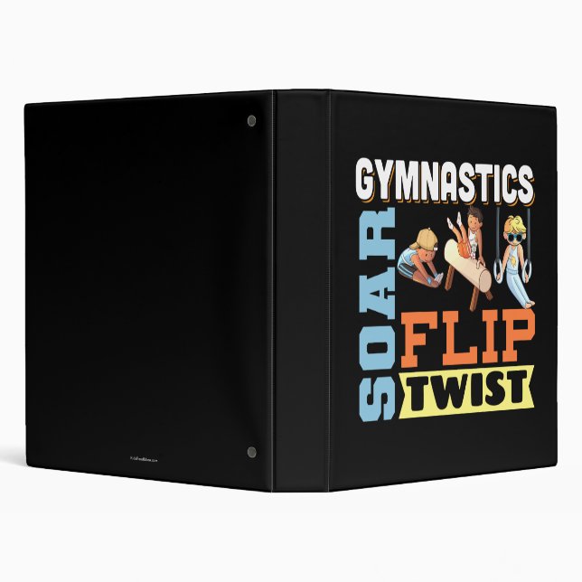 Boys Gymnastics Quote - Soar Flip Twist  Binder (Background)