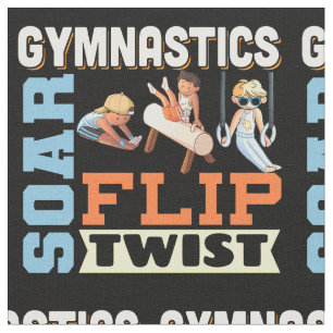 Boys Gymnastics Quote - Soar Flip Twist  Fabric