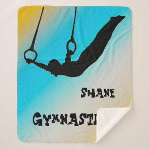 Boys Gymnastics Rings Gradient    Sherpa Blanket