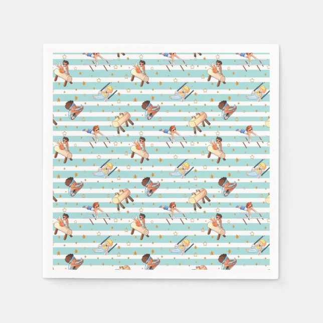 Boys Gymnastics Rings Parallel Bars Pommel Horse  Napkin (Front)