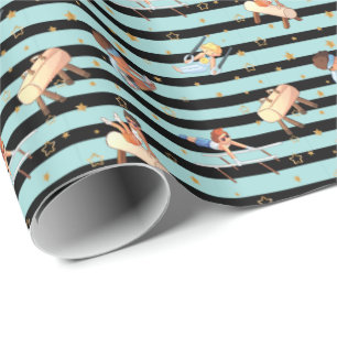 Boys Gymnastics Rings Parallel Bars Pommel Horse Wrapping Paper