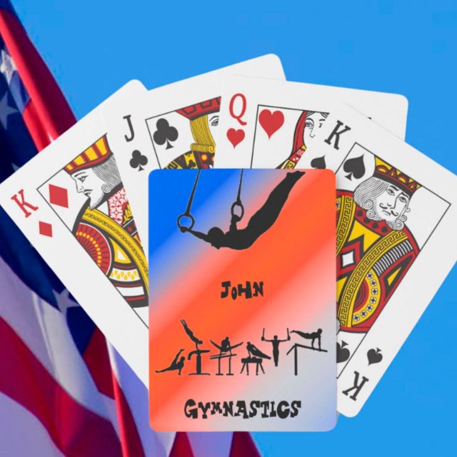 Boys Gymnastics Rings Patriotic Red White Blue   Playing Cards (Creator Uploaded)