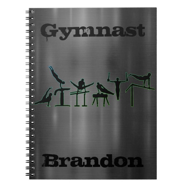 Boys Gymnastics Steel Notebook (Front)
