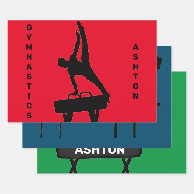 Boys Gymnastics Wrapping Paper Sheet Set (Set)