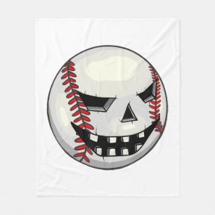 Boys Halloween Jack O Lantern Baseball Player Fleece Blanket