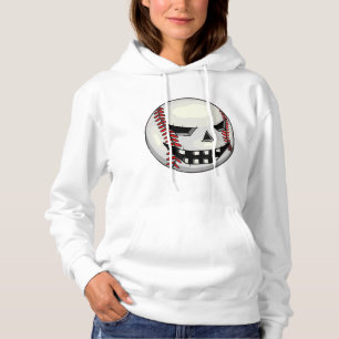 Boys Halloween Jack O Lantern Baseball Player Hoodie