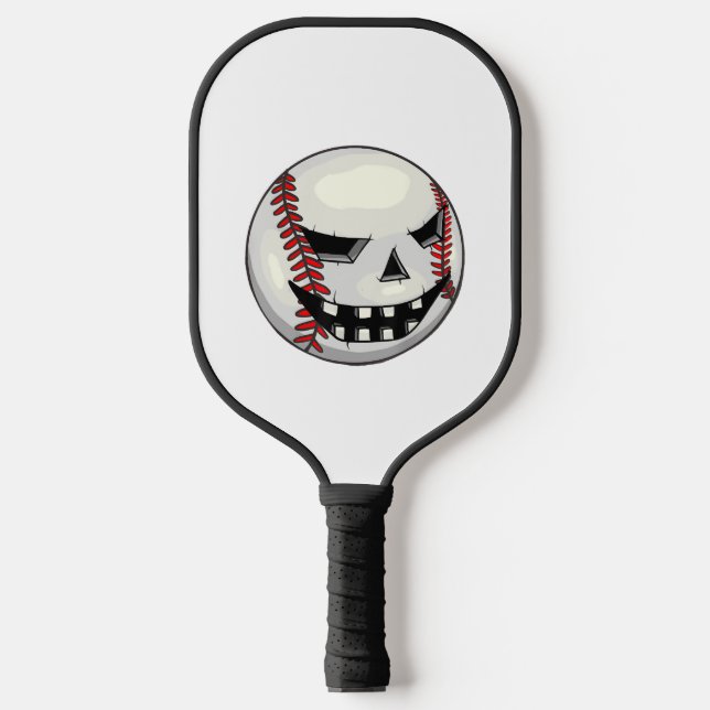 Boys Halloween Jack O Lantern Baseball Player Pickleball Paddle (Front)