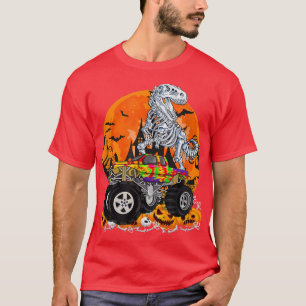 Boys Halloween Monster Truck Pumpkin Dinosaur T re T-Shirt