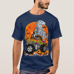 Boys Halloween Monster Truck Pumpkin Dinosaur T re T-Shirt