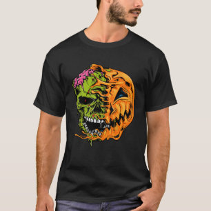 Boys Halloween Pumpkin Skull Zombie T-Shirt