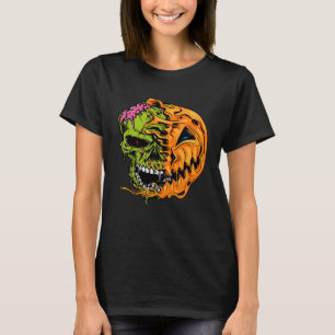 Boys Halloween Pumpkin Skull Zombie T-Shirt