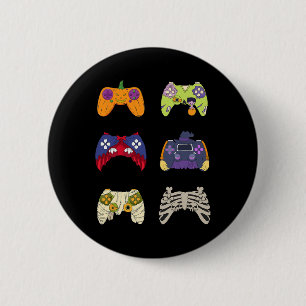 Boys Halloween Shirt Skeleton Zombie Gaming Contro 2 Inch Round Button