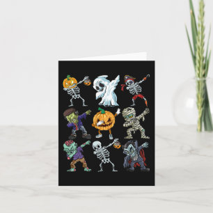 Boys Halloween Skeleton Jack O Lantern Zombie Dab Card