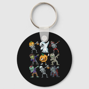 Boys Halloween Skeleton Jack O Lantern Zombie Dab Keychain