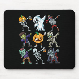 Boys Halloween Skeleton Jack O Lantern Zombie Dab Mouse Pad