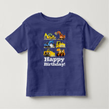 Boys Happy Birthday Construction Digger Excavator