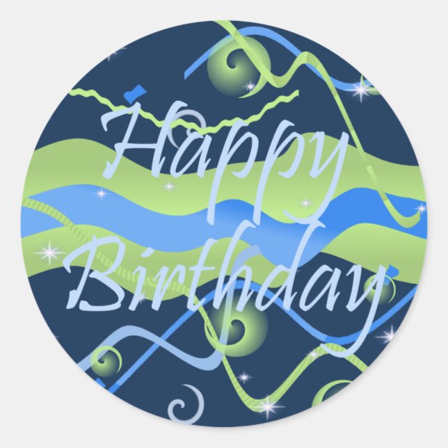 Boy's Happy Birthday Stickers (Front)