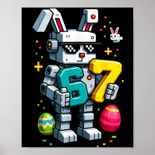 Boys happy easter day bunny egg 6 7 meme kids mens poster
