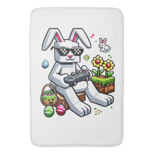 Boys Happy Easter Day Bunny Egg Video Game Bath Mat