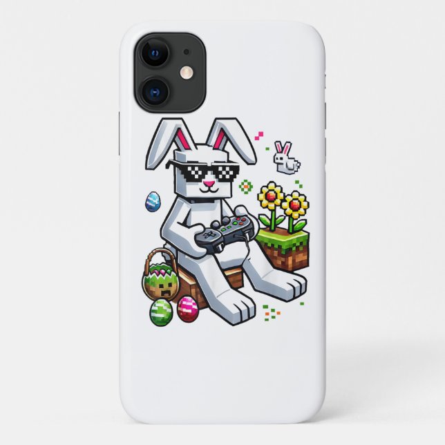 Boys Happy Easter Day Bunny Egg Video Game Case-Mate iPhone Case (Back)