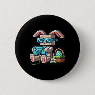 Boys Happy Easter Day Bunny Egg Video Game Gamer 2 Inch Round Button