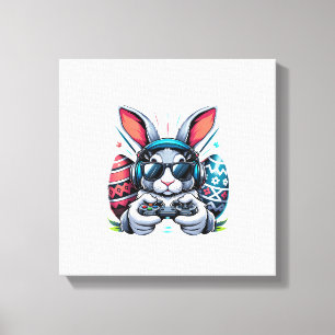 Boys Happy Easter Day Bunny Egg Video Game Kids Me Canvas Print