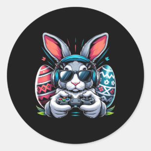 Boys Happy Easter Day Bunny Egg Video Game Kids Me Classic Round Sticker