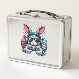 Boys Happy Easter Day Bunny Egg Video Game Kids Me Metal Lunch Box