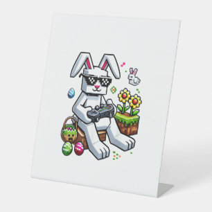 Boys Happy Easter Day Bunny Egg Video Game Kids Me Pedestal Sign
