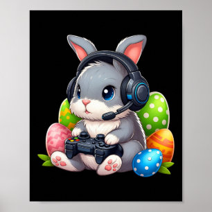 Boys Happy Easter Day Bunny Egg Video Game Kids Me Poster
