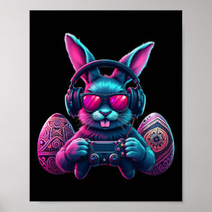 Boys Happy Easter Day Bunny Egg Video Game Kids Me Poster