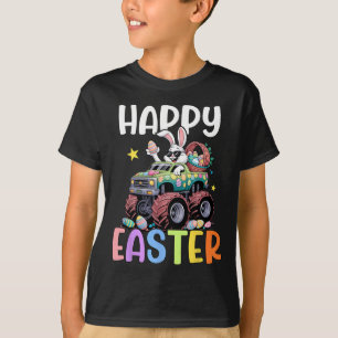 Boys Happy Easter Monster Truck Easter Eggs Bunny T-Shirt