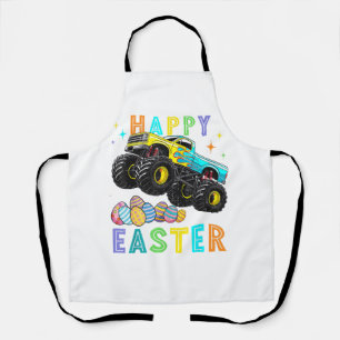 Boys Happy Easter Monster Truck Easter Eggs Toddle Apron