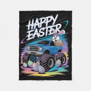 Boys Happy Easter Monster Truck Easter Eggs Toddle Fleece Blanket