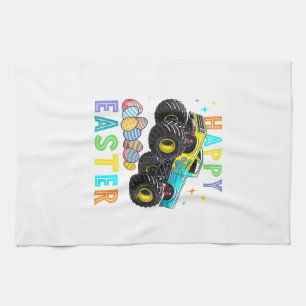 Boys Happy Easter Monster Truck Easter Eggs Toddle Kitchen Towel
