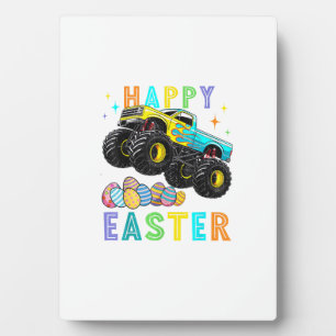 Boys Happy Easter Monster Truck Easter Eggs Toddle Plaque