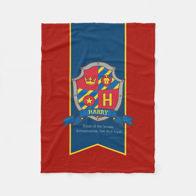 Boys Harry or H name and meaning blanket (Front)