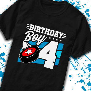 Boys Hockey Birthday 4th Birthday 4 Year Old Boy T-Shirt