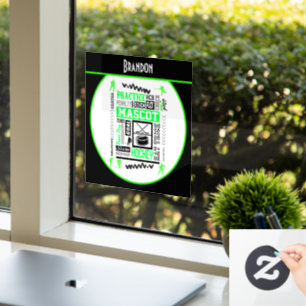 Boys Hockey Terminology Personalized Neon Green    Window Cling